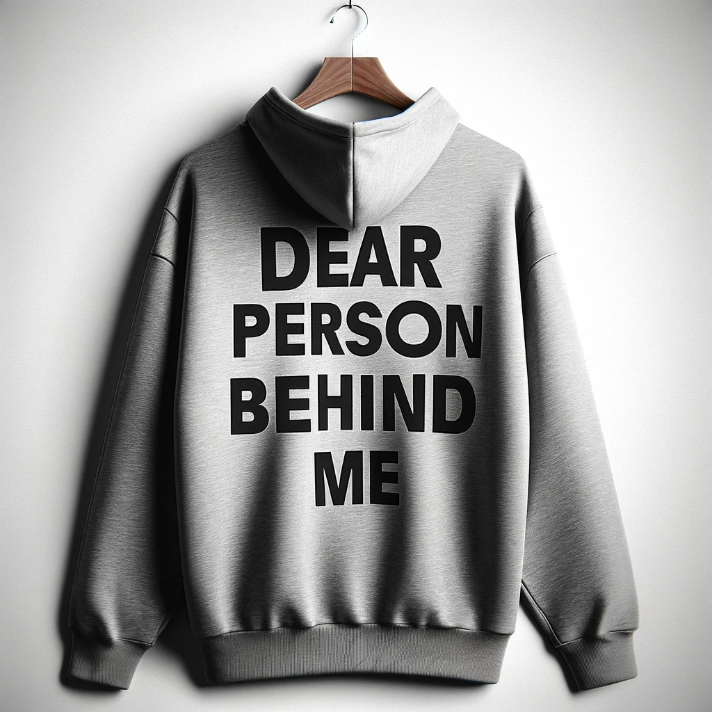 Why Our 'Dear Person Behind Me' Hoodie is a Must-Have