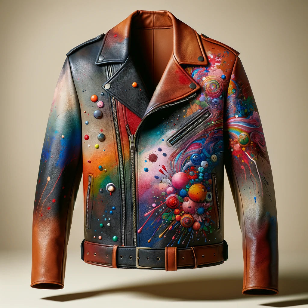 Leather coat paint store