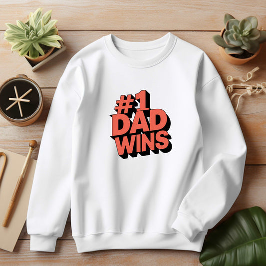 #1 Dad White Sweatshirt