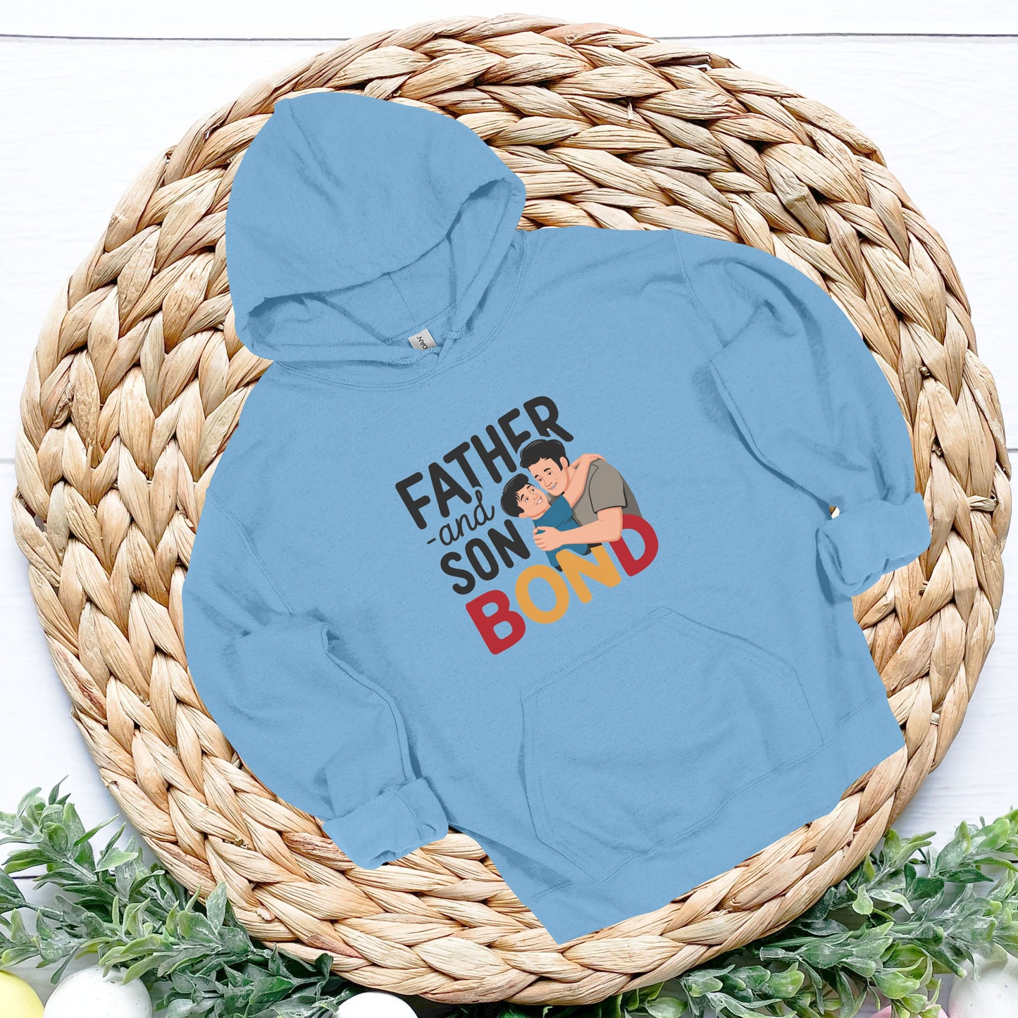 Son and Dad Light Blue Hoodie