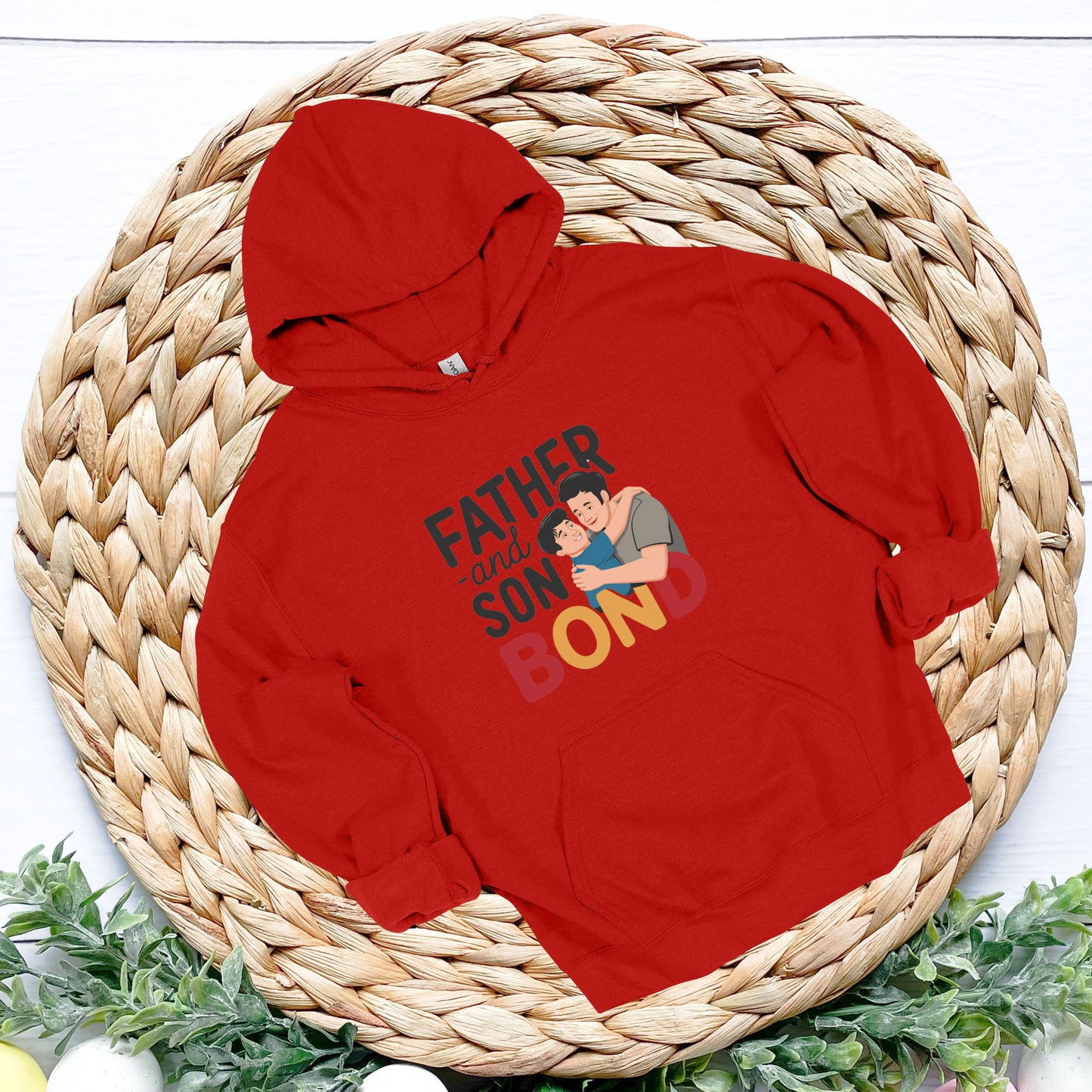 Son and Dad Red Hoodie