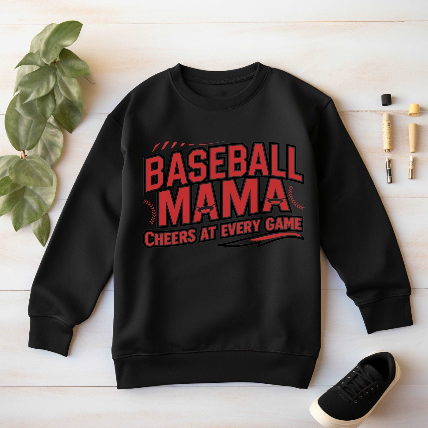Baseball Mama Black Sweatshirt