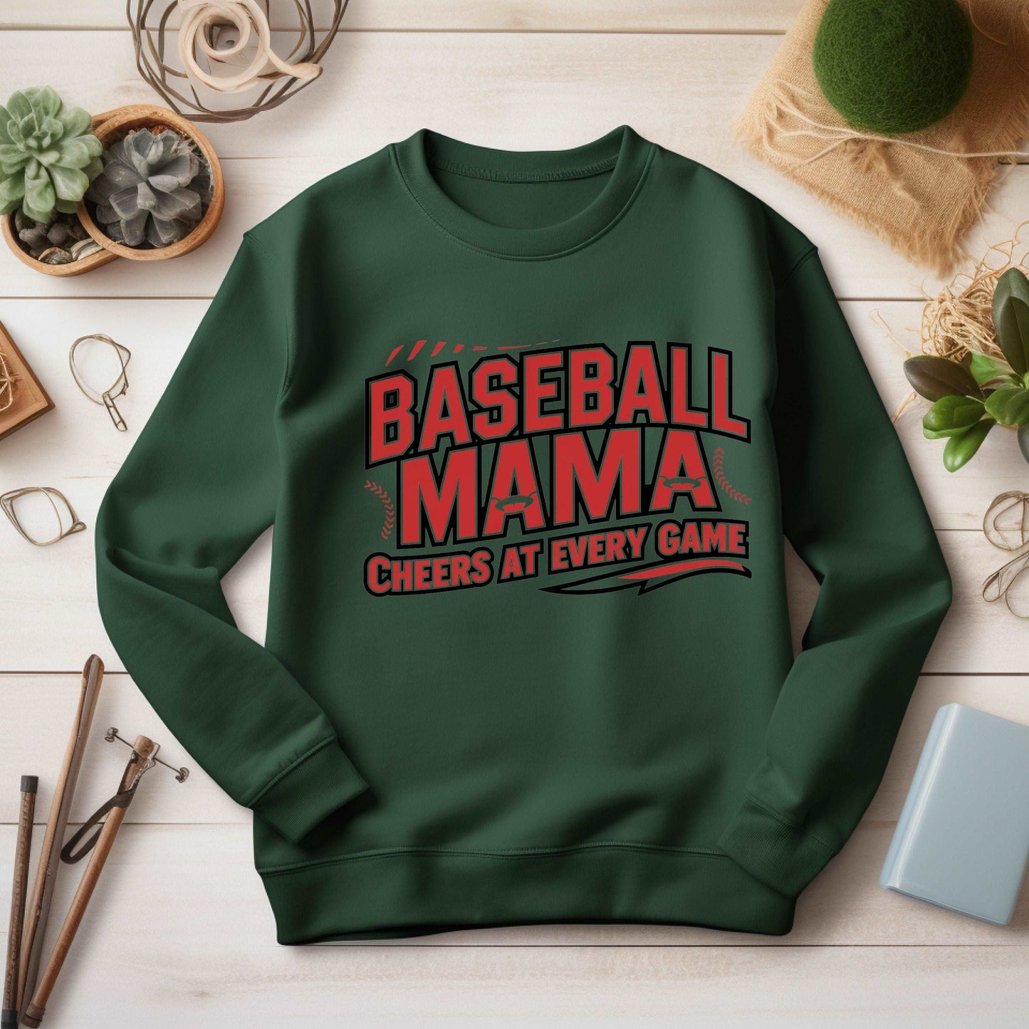Baseball Mama Forest Green Sweatshirt