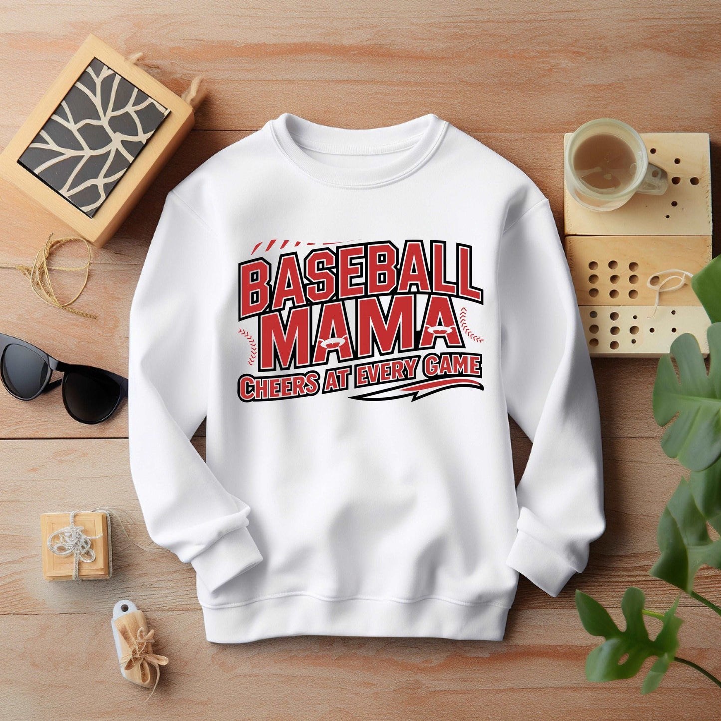 Baseball Mama White Sweatshirt