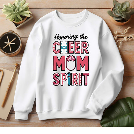 Cheer Mom White Sweatshirt