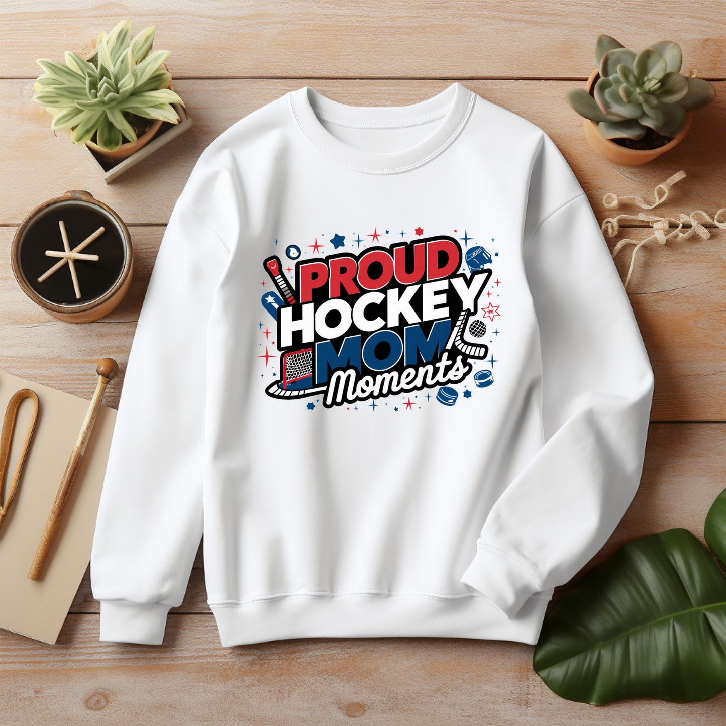 Hockey Mom White Sweatshirt