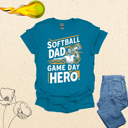 Softball Dad Antique Sapphire Shirt - Game Day Hero