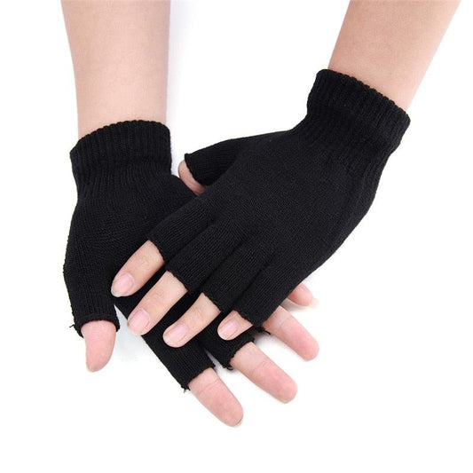 Black Half Finger Fingerless Gloves - Maves Apparel