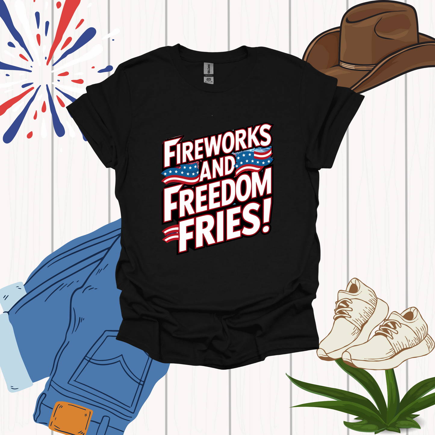 Black Funny 4th of July Shirt