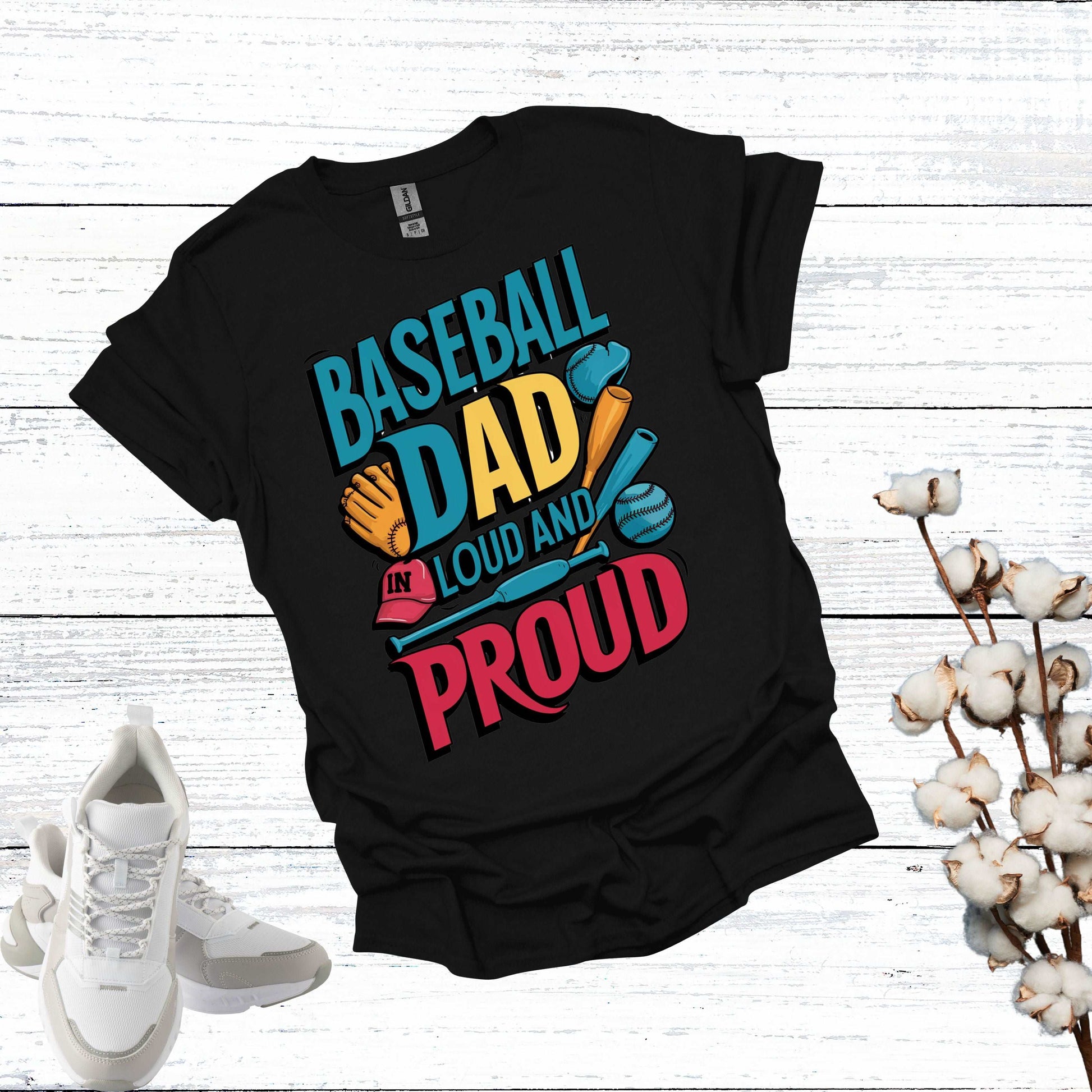Baseball Dad Black Shirt - Fathers are Loud and Proud