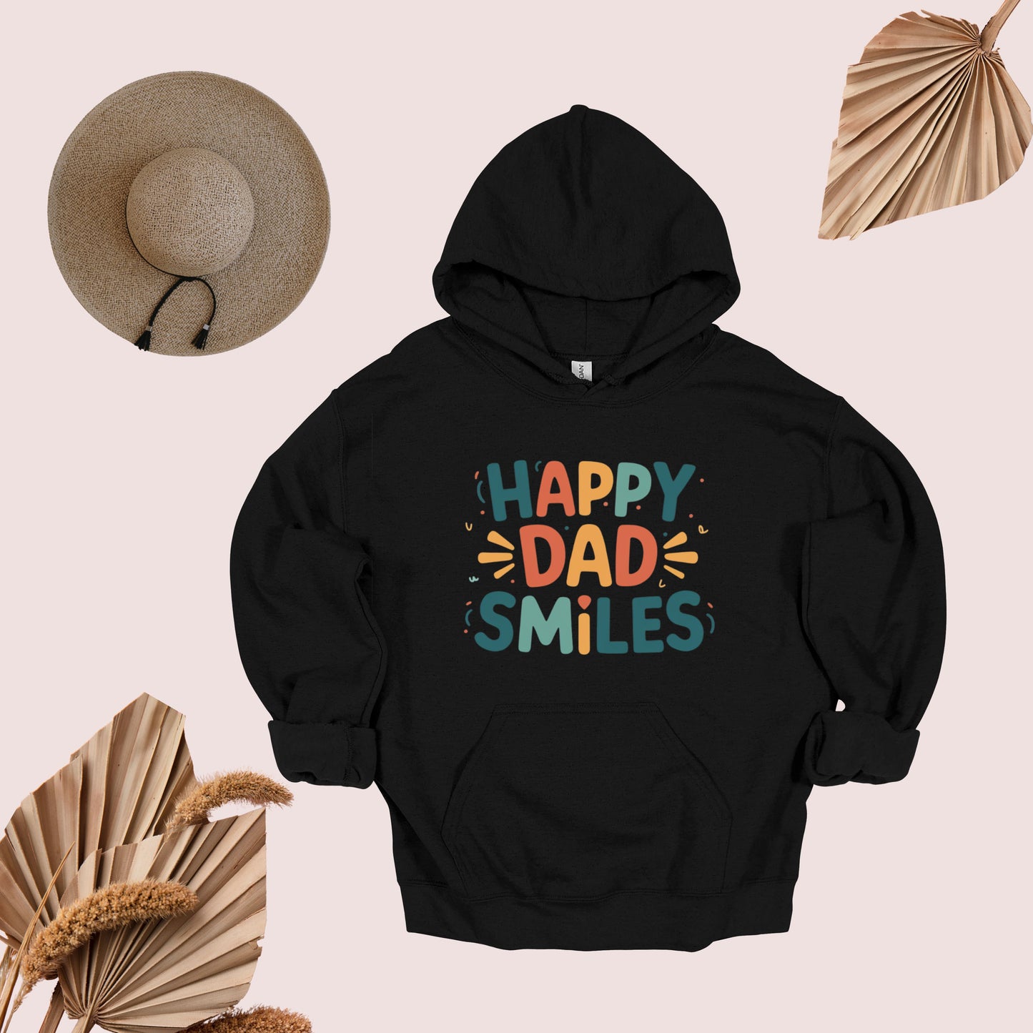 Happy Dad Black Hoodie