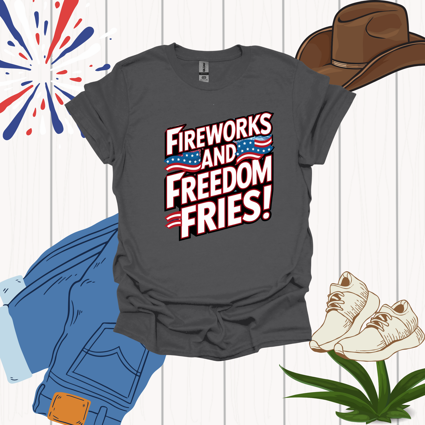 Charcoal Funny 4th of July Shirt