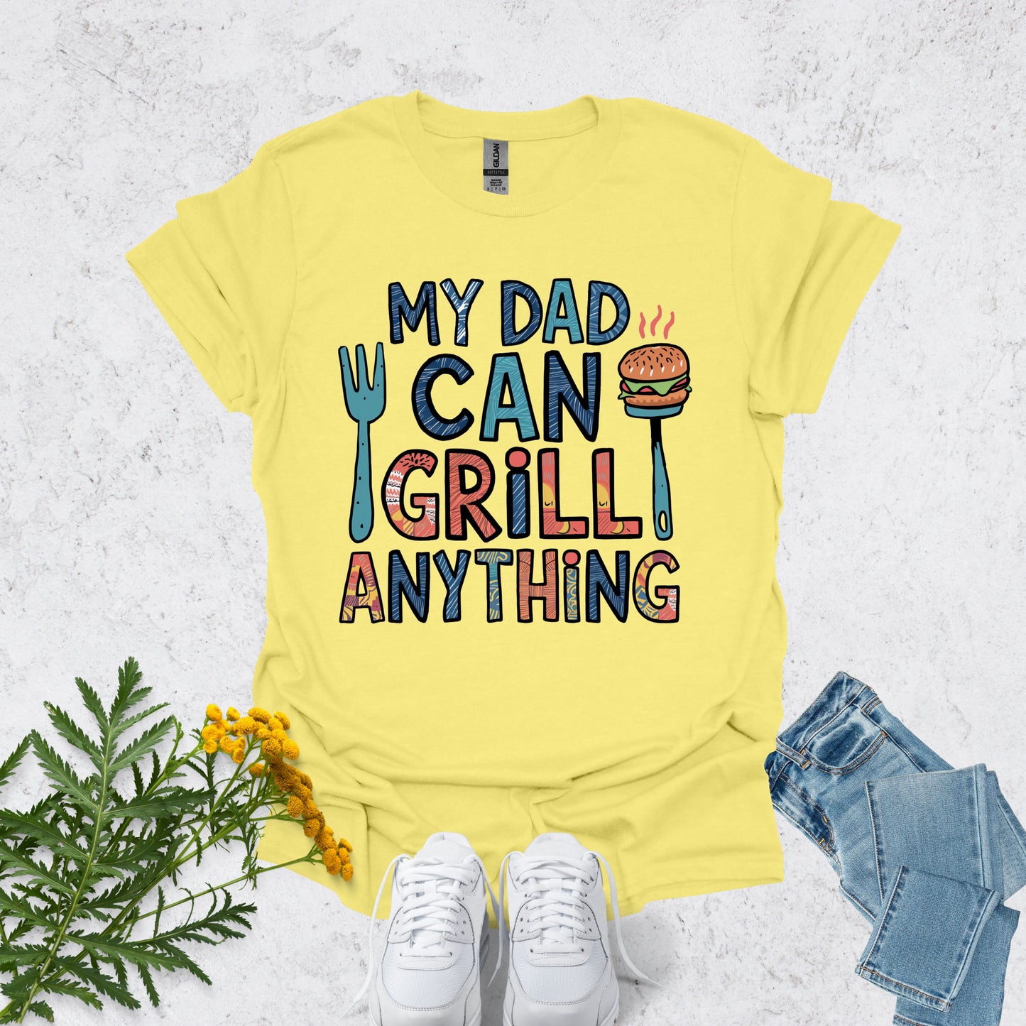 Top dad cornsilk shirt | My Dad Can Grill Anything