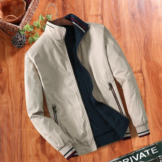 Double-sided Middle-aged Men's Jacket Thin Jacket Dad's Collar - Maves Apparel