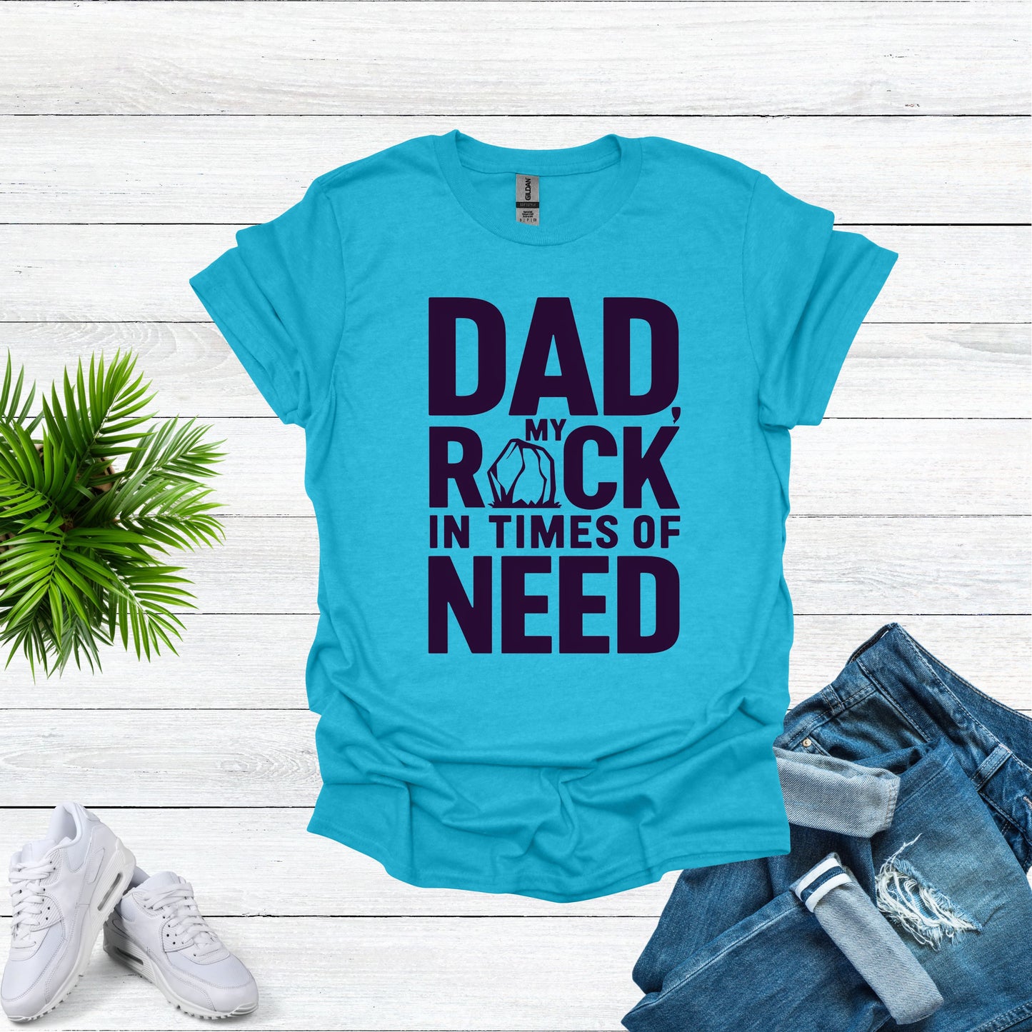 Son Dad Heather Galapagos Blue Shirt | Strong Father Child Relation