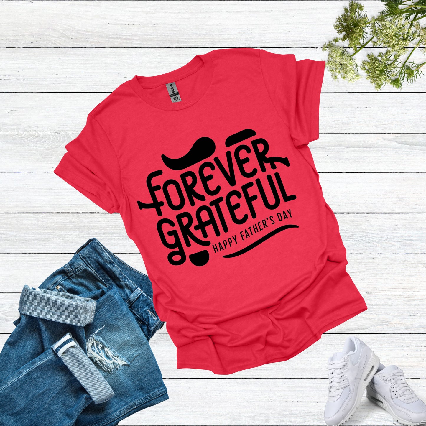 Grateful Dad Heather Red Shirt | Father Day Shirt