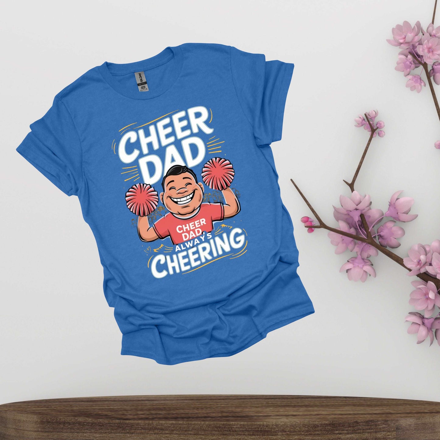 Cheer Dad Heather Royal Shirt - Fathers Always Cheering