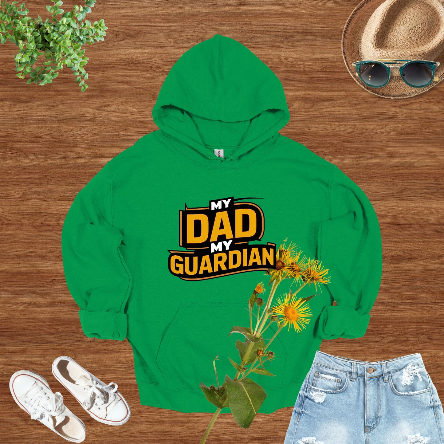 My Dad My Guardian Iirsh Green Hoodie