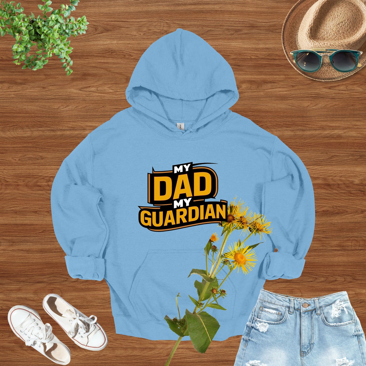 My Dad My Guardian Light Blue Hoodie