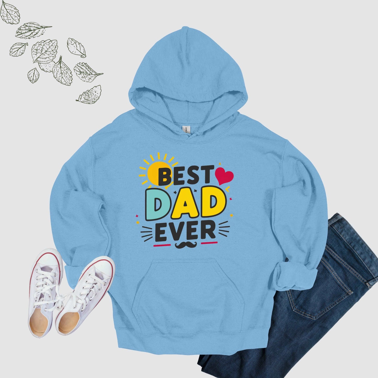 Best Dad Ever Light Blue Hoodie