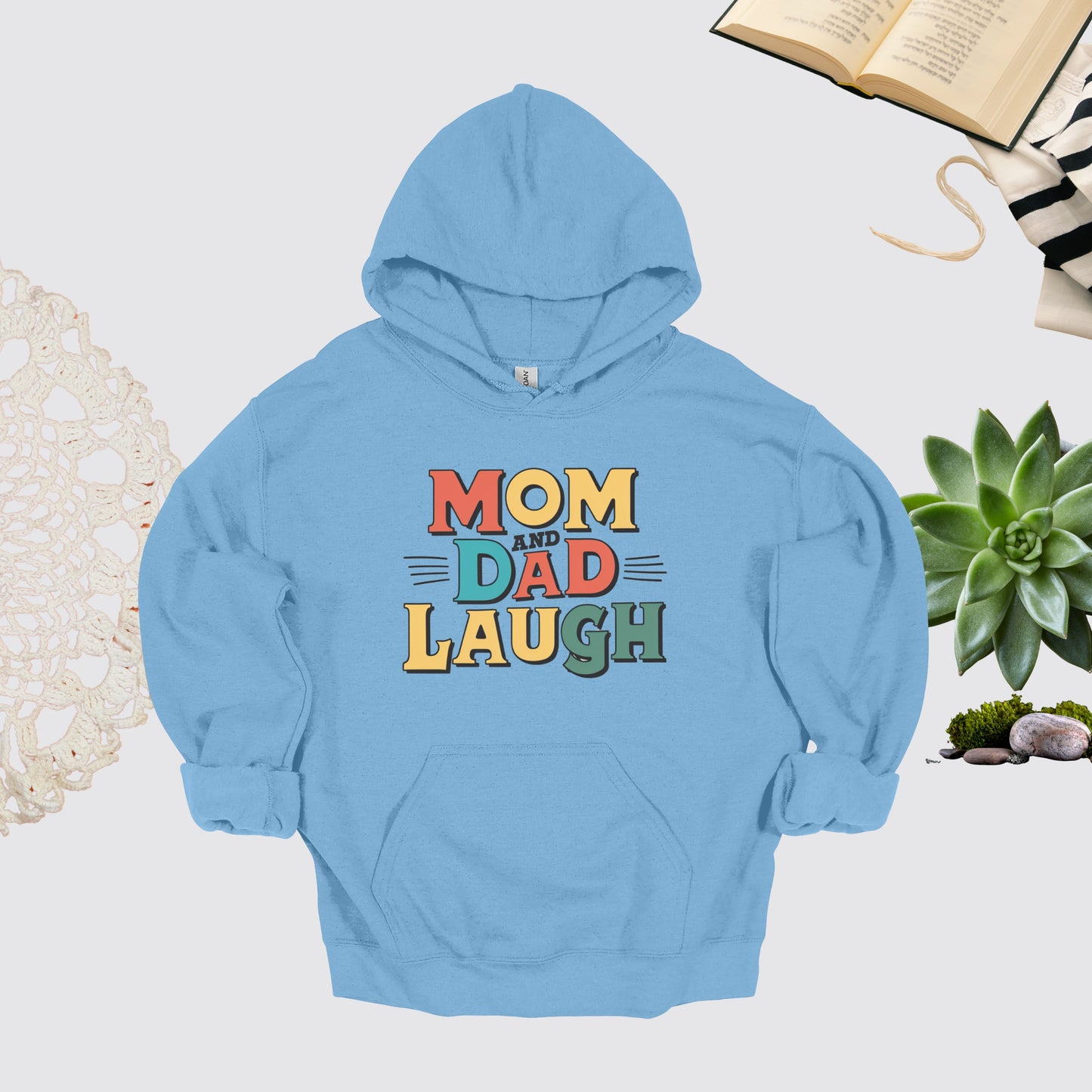 Mom and Dad Light Blue Hoodie