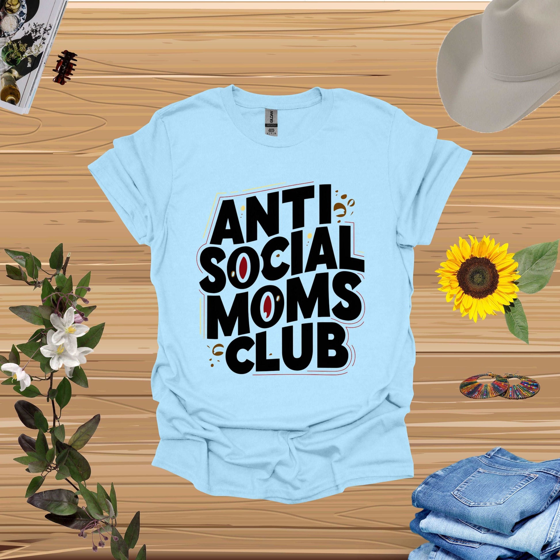 Anti Social Moms Club Light Blue Shirt