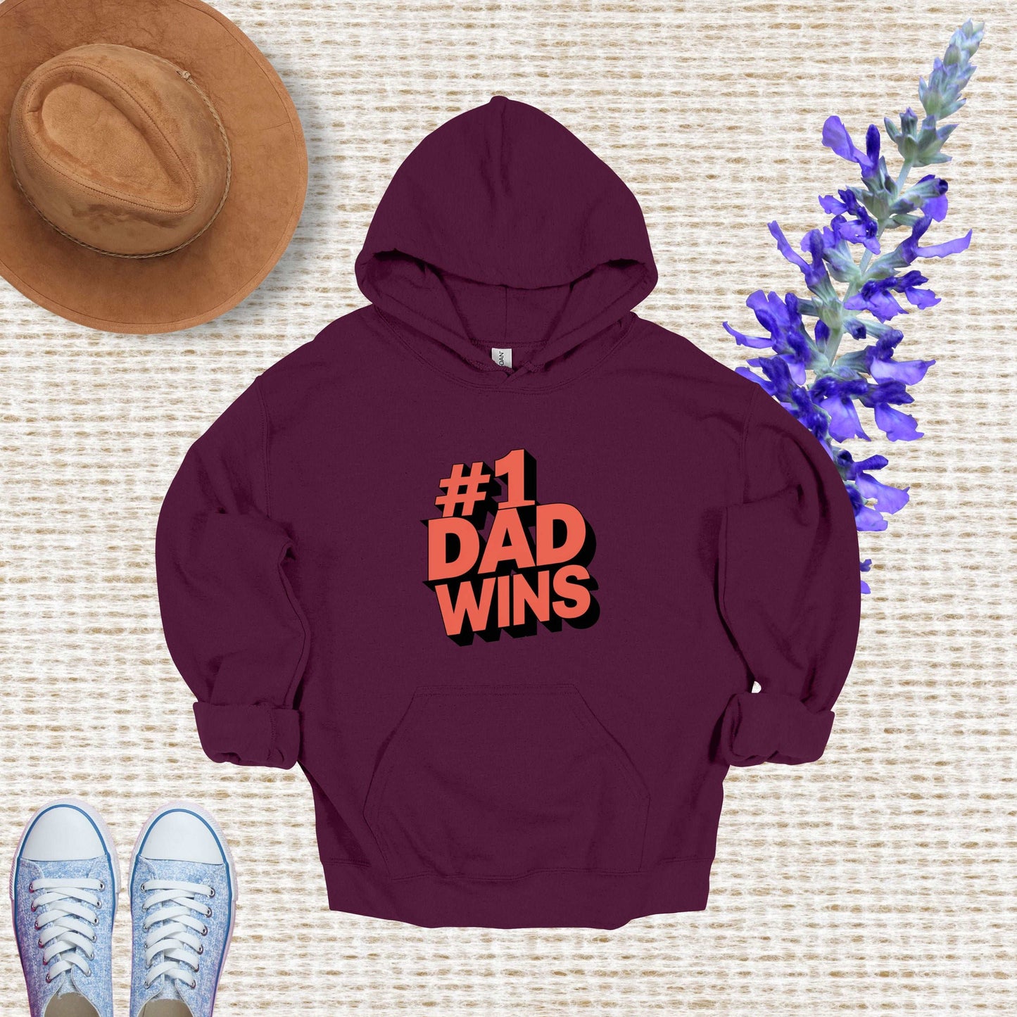 #1 Dad Maroon Hoodie