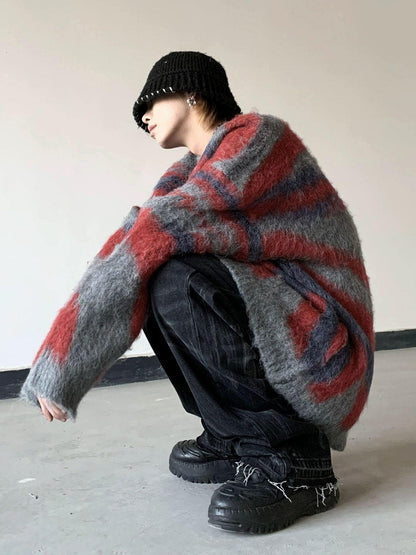 Men's Autumn Winter New Korean High Street Striped Sweater - Maves Apparel