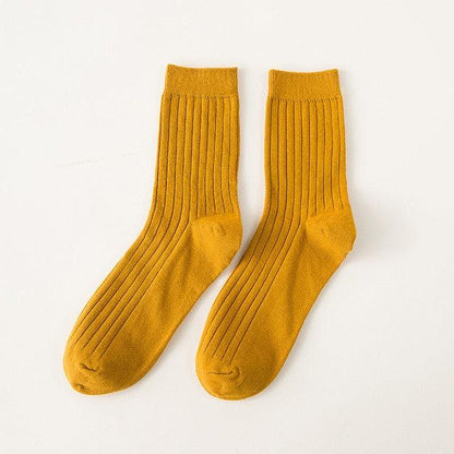 Men's Cotton Solid Color Crew Socks - Maves Apparel