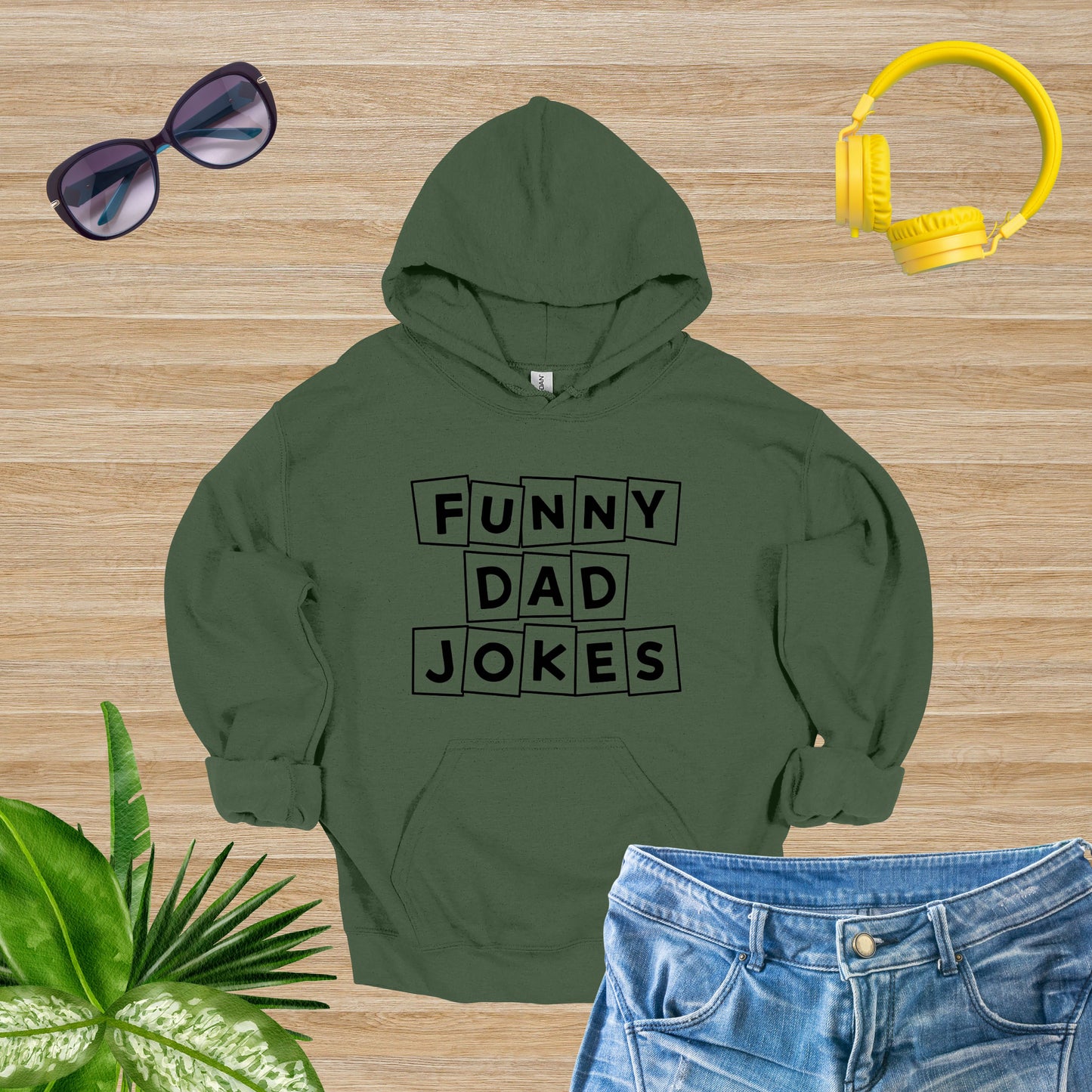 Funny Dad Military Green Hoodie | Enjoy Dad Joked