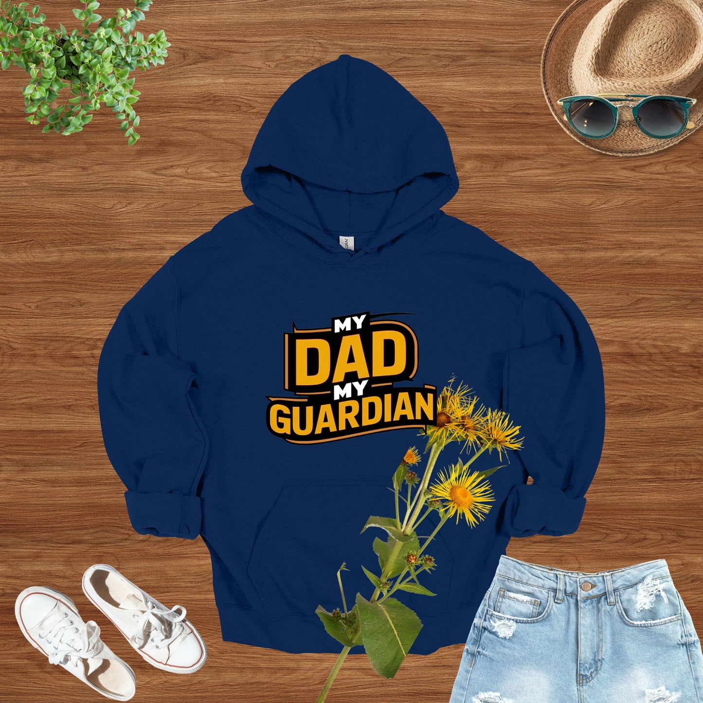 My Dad My Guardian Navy Hoodie