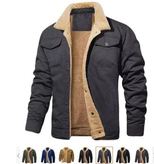 New Men's Jacket Cashmere Cotton Workwear Casual Jacket - Maves Apparel