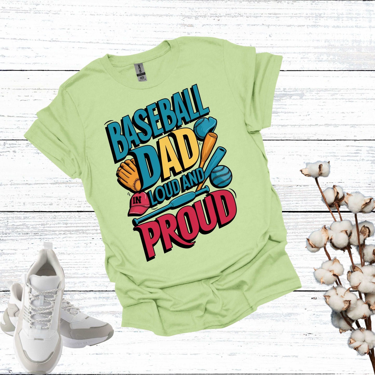 Baseball Dad Pistachio Shirt - Fathers are Loud and Proud