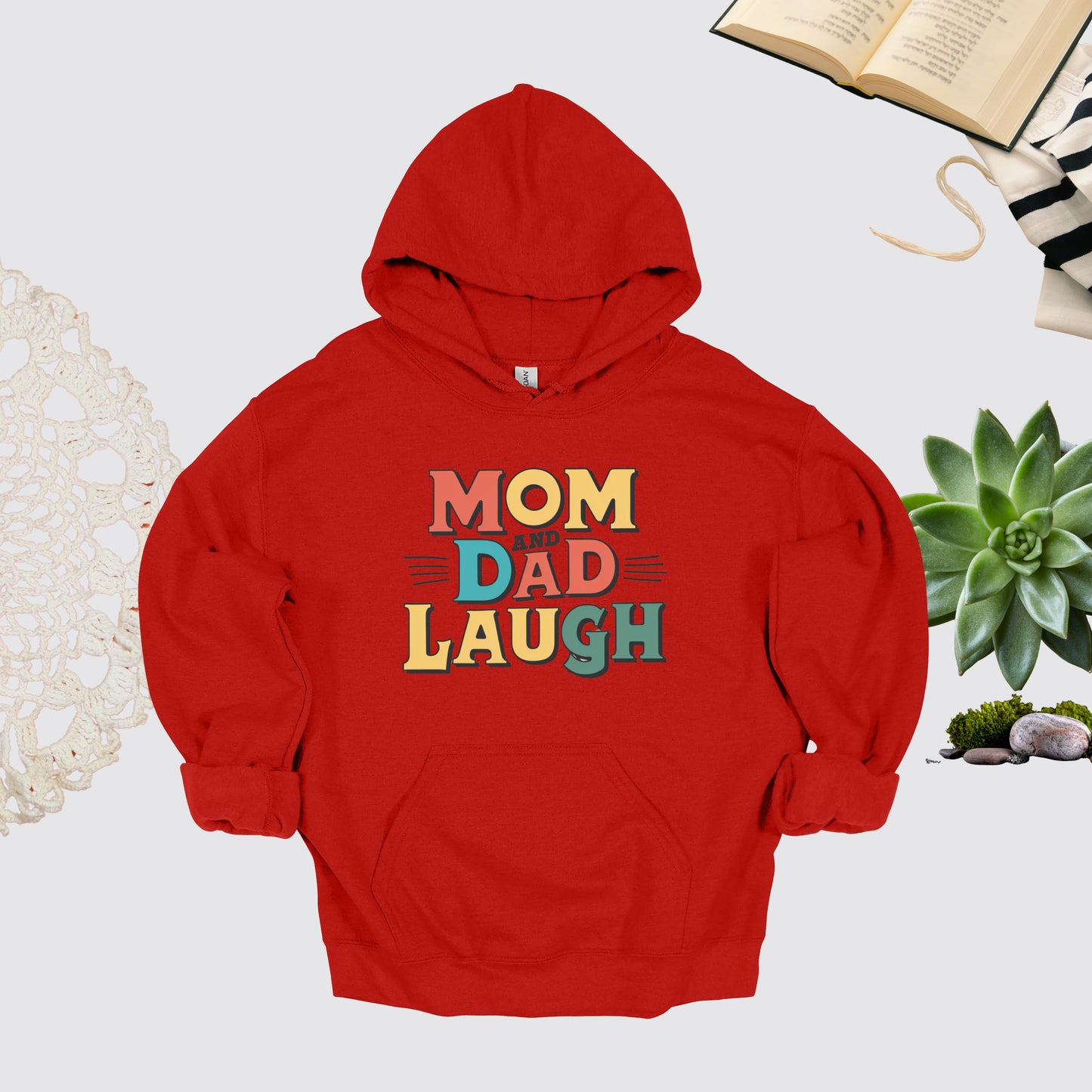 Mom and Dad Red Hoodie