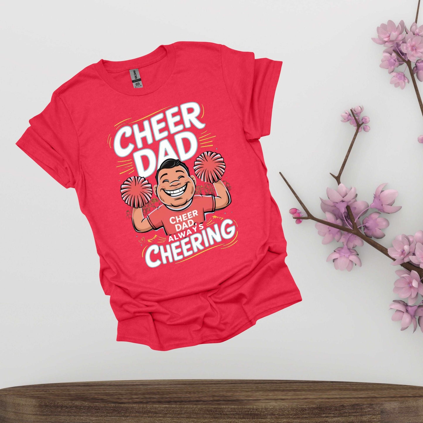 Cheer Dad red Shirt - Fathers Always Cheering