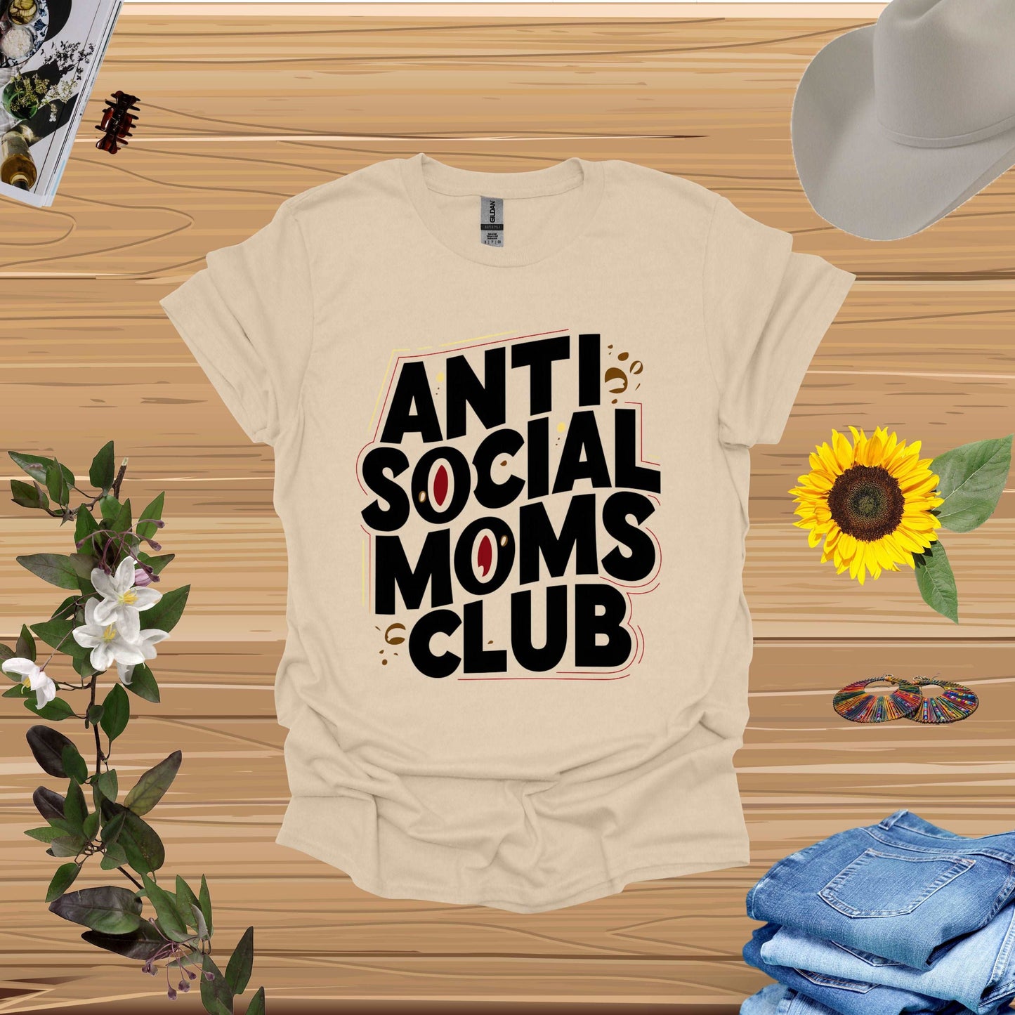 Anti Social Moms Club Sand Shirt