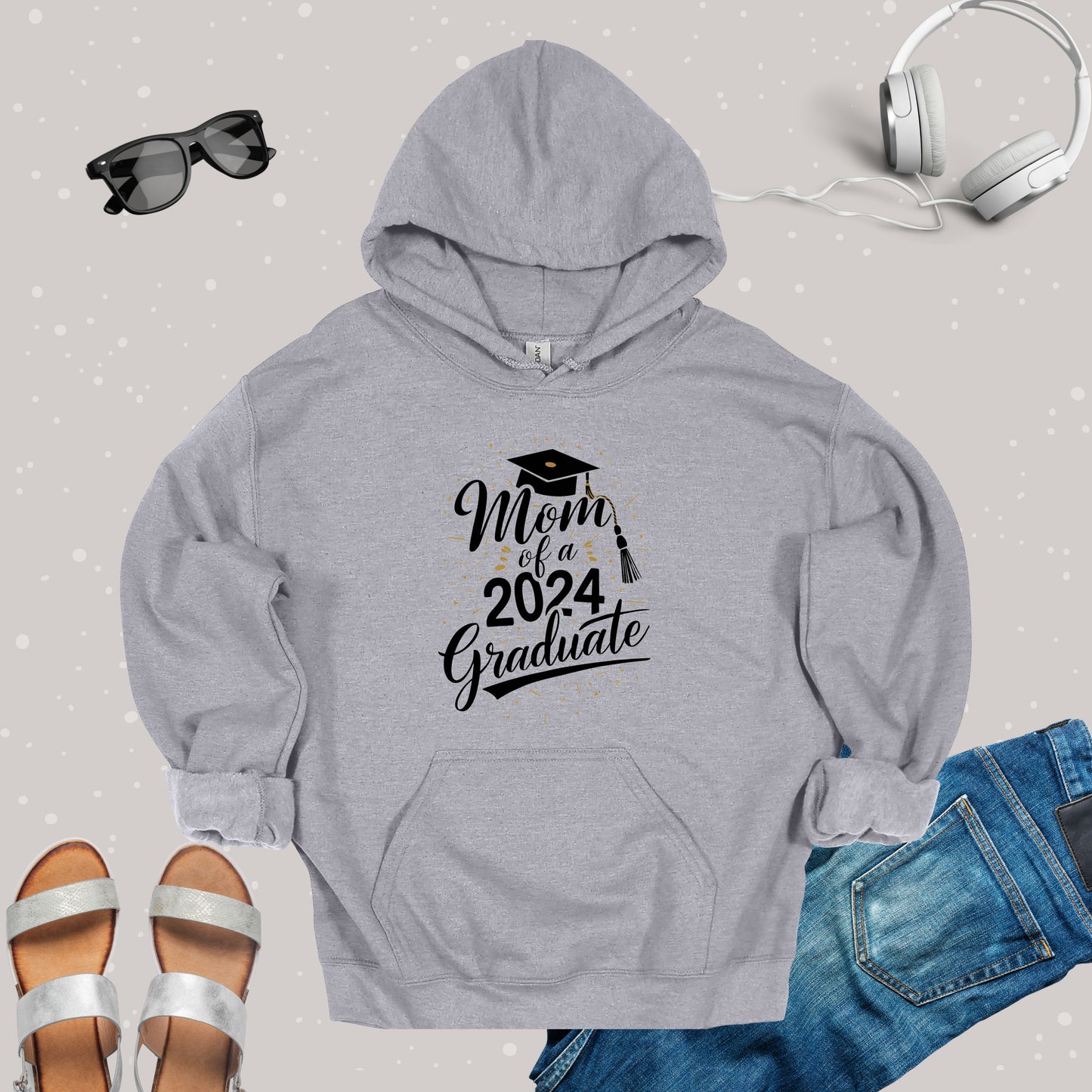 Mom of a 2024 Graduate Sport Grey Hoodie