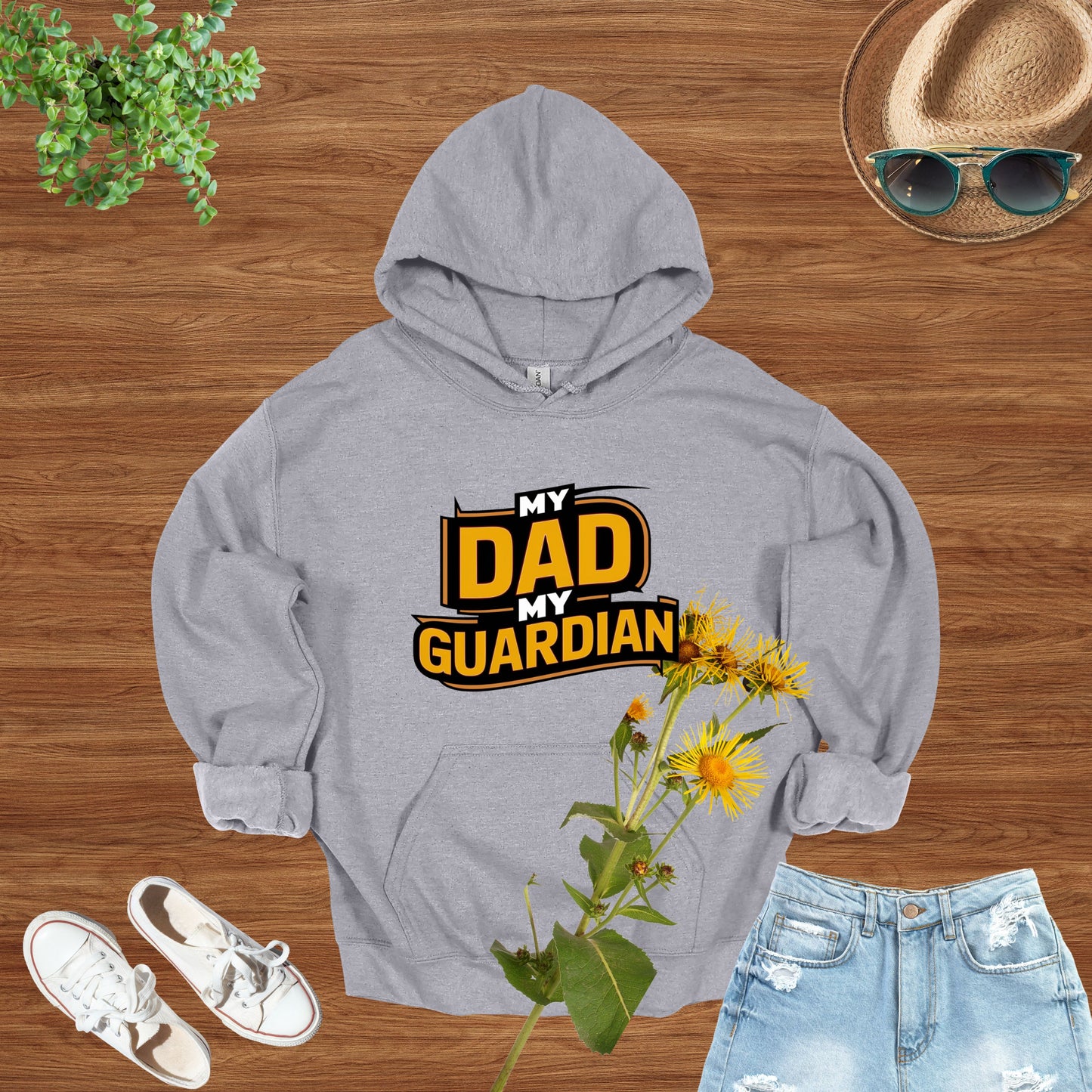 My Dad My Guardian Sport Grey Hoodie