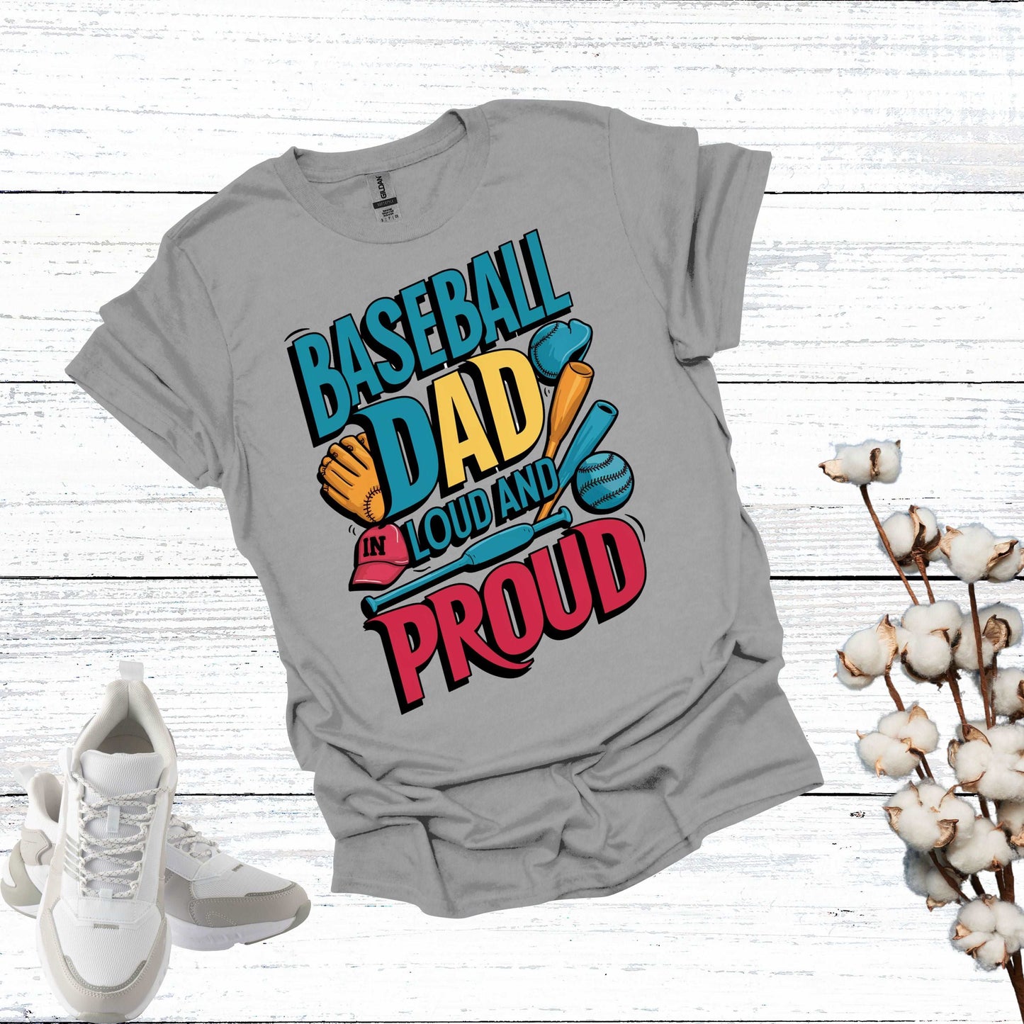 Baseball Dad Sport Grey Shirt - Fathers are Loud and Proud
