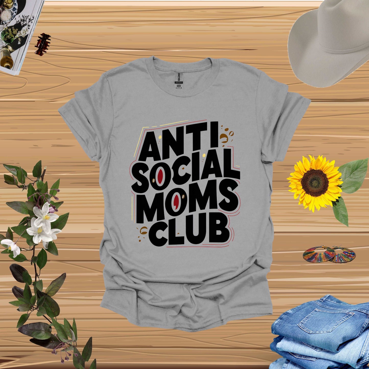 Anti Social Moms Club Sport Grey Shirt