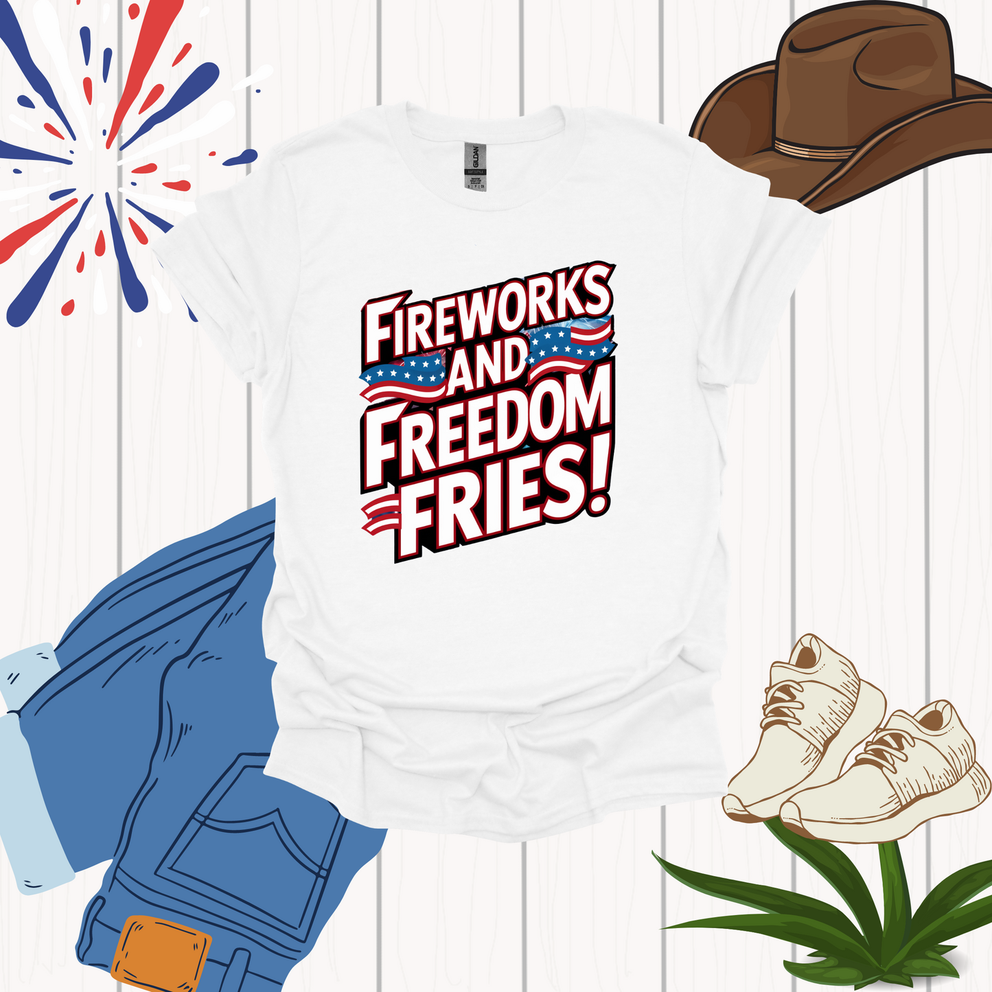 White Funny 4th of July Shirt