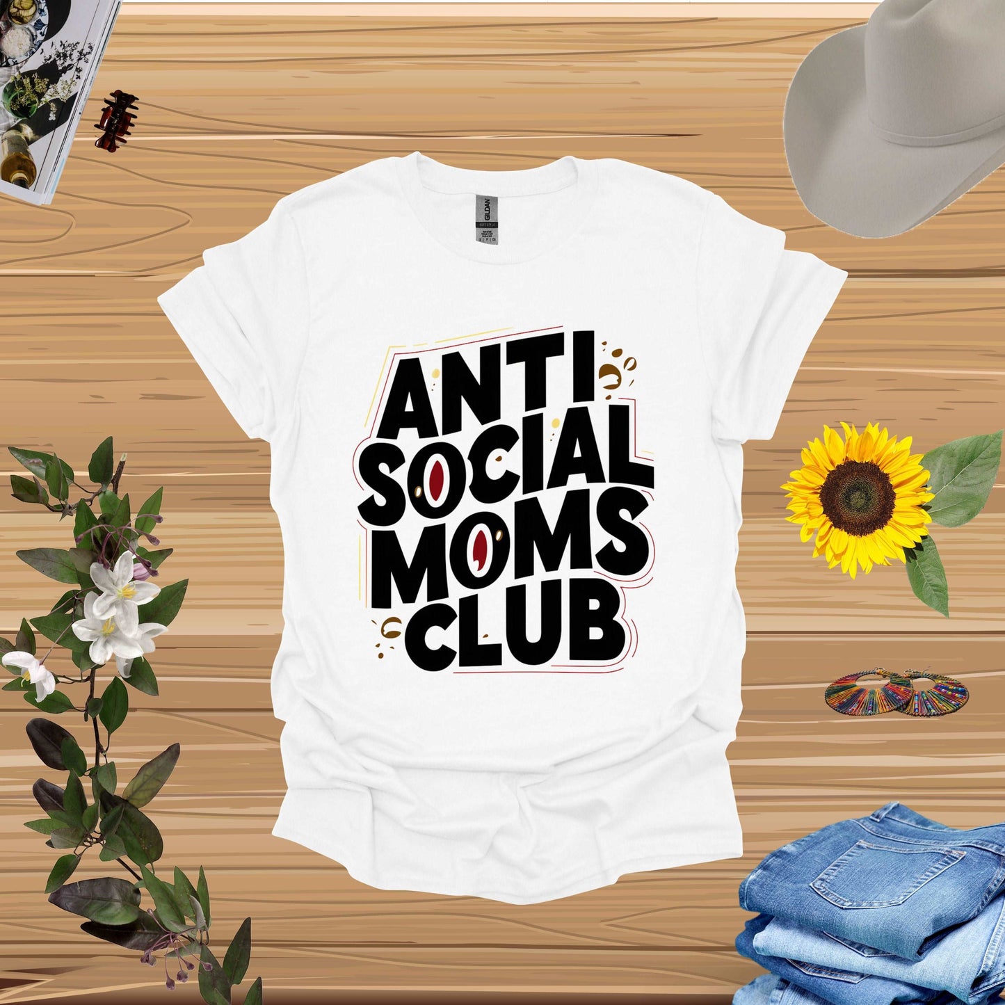 Anti Social Moms Club White Shirt