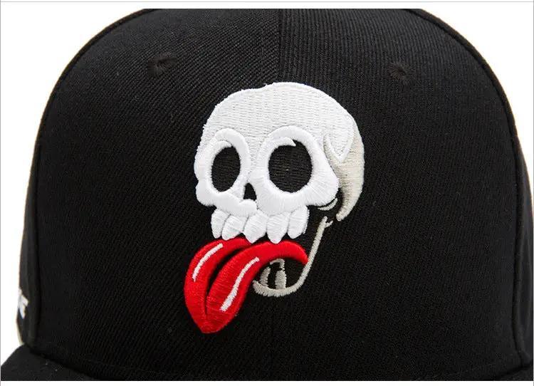 Mens Hip Hop Fashion Skull Embroidery Baseball Cap - Maves Apparel